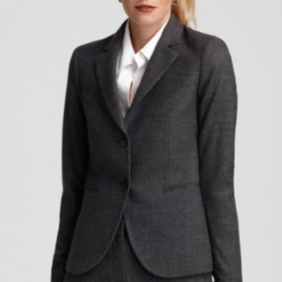 Theory NWT Zaylin Blazer Fern Virgin Wool Blue Multi 2 Button Size 00 - Picture 12 of 12